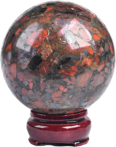 Vista 46 de JIC Gem Piedra Natural de Jaspe Africano Cristal de Curación Esfera Adivinación Bola de Piedra Preciosa, Feng Shui Reiki Aura Decoración
