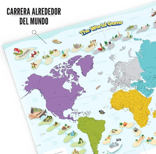 Vista 5 de The World Game - Divertido juego de mesa de geografía - Juego educativo para niños y adultos - Idea de regalo de aprendizaje genial para chicos