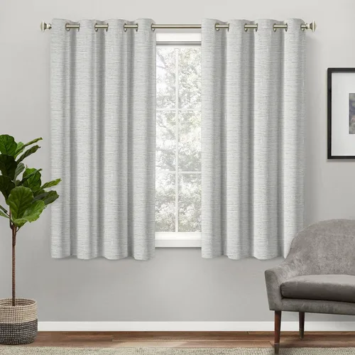 Vista 11 de Exclusive Home Burke - Par de paneles de cortinas 100 % opacas con ojales en la parte superior, 52 x 63 pulgadas, negro, juego de 2
