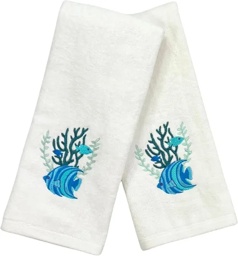 Vista 41 de Serafina Home Toallas de mano náuticas para huéspedes: Coastal Love Anchors The Soul, 2 piezas suaves y absorbentes