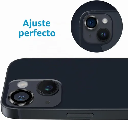 Vista 4 de Protector de Lente de Cámara para iPhone 13 Mini/iPhone 13, Vidrio Templado 9H Anti-Rayones Protector de Pantalla de Cámara de Metal a Prueba