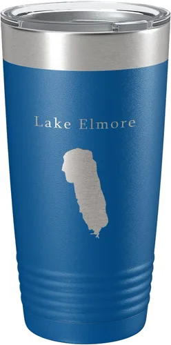 Vista 17 de Lake Elmore Map Tumbler Travel Mug Insulated Laser Engraved Coffee Cup Vermont 20 oz Black