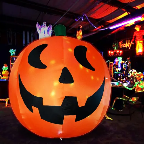 Vista 7 de AJY Luces LED integradas de calabaza gigante inflable de Halloween de 10