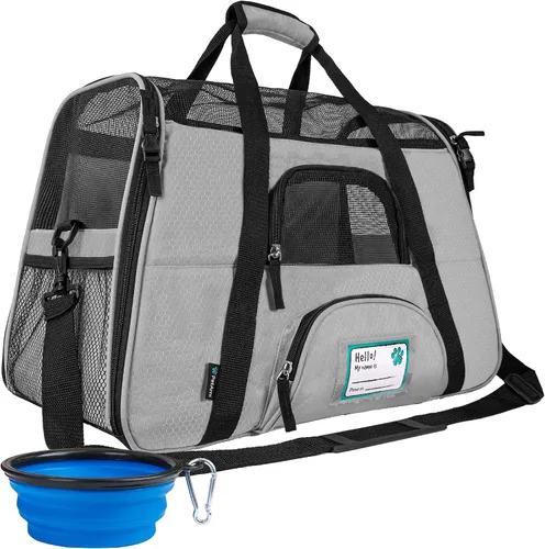 Vista 13 de PetAmi Transportador de mascotas aprobado por aerolíneas para gatos, transportador de perros de lados suaves para perros pequeños, suministros