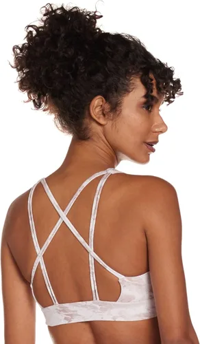 Vista 2 de GUESS Sujetador deportivo con estampado de mármol de apoyo medio para mujer