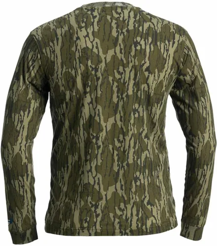 Vista 5 de SCENTBLOCKER Scent Blocker Camisa de manga larga ligera de algodón fusionado, ropa de caza camuflada Mossy Oak Bottomland Original