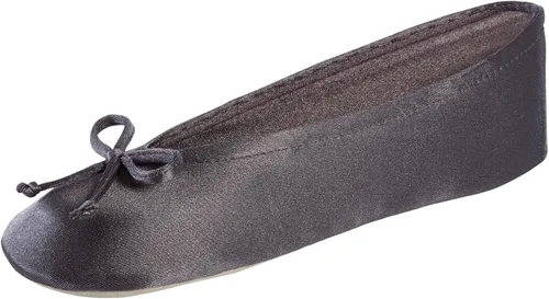 Vista 7 de isotoner - Zapatos satinados para bailarinas, con moño, suela de gamuza Ceniza
