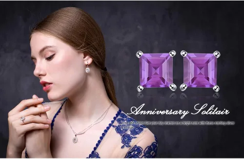 Vista 6 de JewelryPalace Cuadrado 0.8ct Genuino Granate Peridoto Amatista Citrino Topacio Creado Rubí Zafiro Simulado Esmeralda Piedra Preciosa Pendientes
