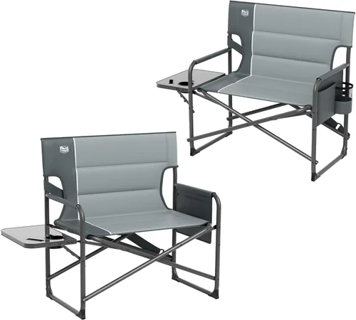 Vista 15 de TIMBER RIDGE Silla de directores extra ancha, sillas de camping plegables