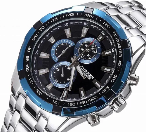 Vista 2 de Relojes Reloj de cuarzo de acero inoxidable completo para hombre
