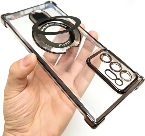 Vista 26 de Funda compatible con Samsung Galaxy S23 Carcasa rígida protectora con soporte de anillo transparente para Samsung S23, color negro