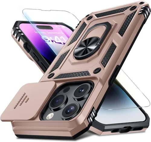 Vista 148 de Janmitta Funda para iPhone 8 Plus/7 Plus/6 Plus, Cubierta de Teléfono con Cubierta Deslizante Integrada para Lente de Cámara + Protector