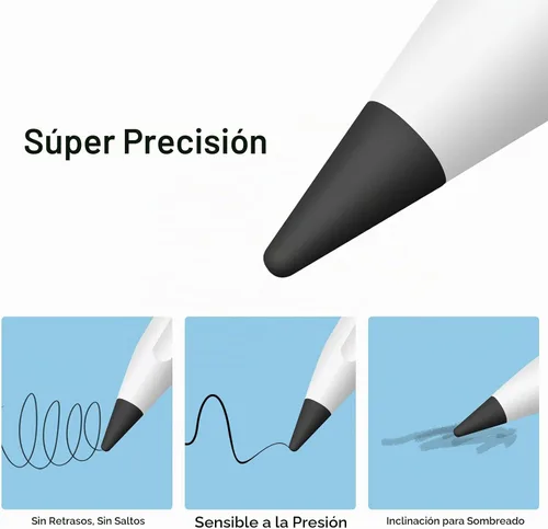 Vista 3 de MEKO Consejos de repuesto para Apple Pencil de 1ª generación y 2ª B-Negro