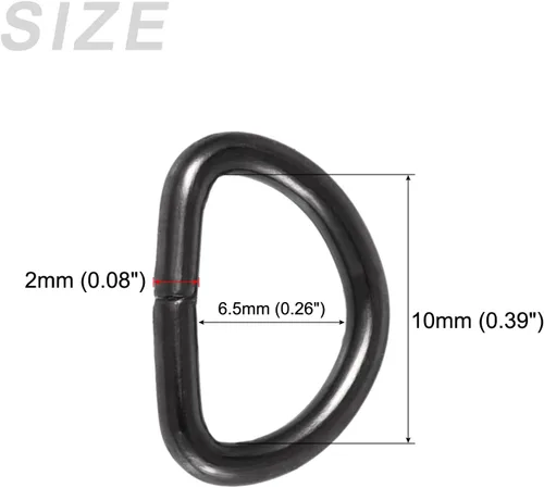 Vista 2 de METALLIXITY Metal Rings Non-welded D-shaped Ring Buckles for Hardware DIY Keychains Card Holders Purse