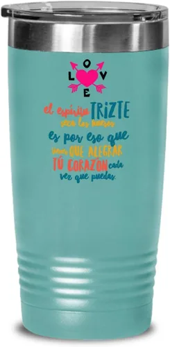 Vista 8 de Regalo para hija Taza de Cafe para hermana Perfecto regalo para graduados, profesionales y estudiantes Vaso con afirmaciones positivas, Azul