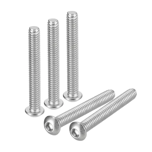 Vista 23 de uxcell Tornillos de cabeza de botón de 1/4-20x1, 25 piezas de tornillos hexagonales de acero inoxidable 304, tornillos de rosca completa