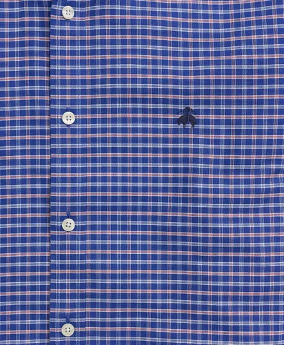 Vista 4 de Brooks Brothers Camisa Deportiva de Manga Larga sin Planchar con Botón para Hombre Azul brillante