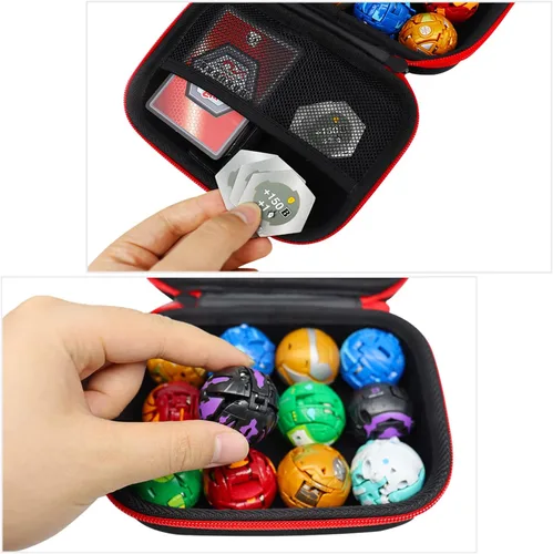 Vista 3 de Estuche organizador de juguetes compatible con Bakugan Battle Planet, BakuCores, Armored Alliance, Geogan Rising, organizador de juguetes (12, gris)