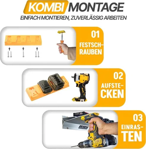 Vista 3 de DeWalt Paquete de 4 Soportes de Herramientas y Batería para Herramientas de 20V