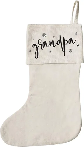 Vista 8 de The Cotton & Canvas Co. calcetín de Navidad para regalos, bolsa de regalo y decoraciones navideñas