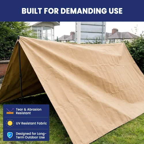 Vista 7 de Tarps Now - Lona de Canvas Impermeable de 5 x 7 pies 20 MIL Grado Comercial, Trabajo Pesado, Resistente al Desgarro, Ojales de Latón