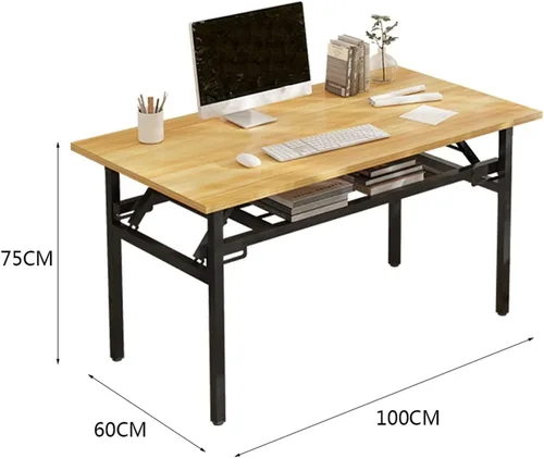 Vista 3 de Escritorio para computadora, mesa de estudio, multifuncional, escritorio para computadora portátil, estación de trabajo plegable con almacenamiento