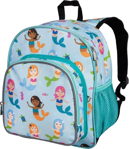 Vista 2 de Wildkin Paquete de mochila de 12 pulgadas con tapete de microfibra para siesta (sirenas)