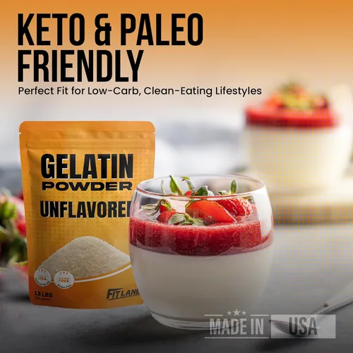 Vista 6 de Gelatina en polvo sin sabor 6 oz – Bolsa a granel – Gelatina Sin Sabor en Polvo – Producto de Estados Unidos – Perfecto para postres, hornear