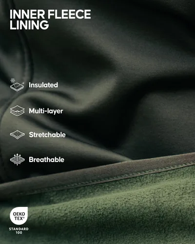Vista 4 de DANISH ENDURANCE Pantalones de senderismo Softshell para hombre, repelente al agua, forro polar