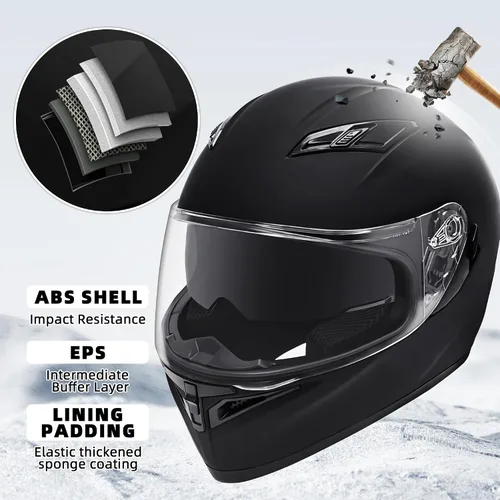 Vista 2 de Cascos de motocicleta de cara completa para adultos, doble visión, moto de calle, carreras, motocicleta ADV, ciclomotor, casco para hombres