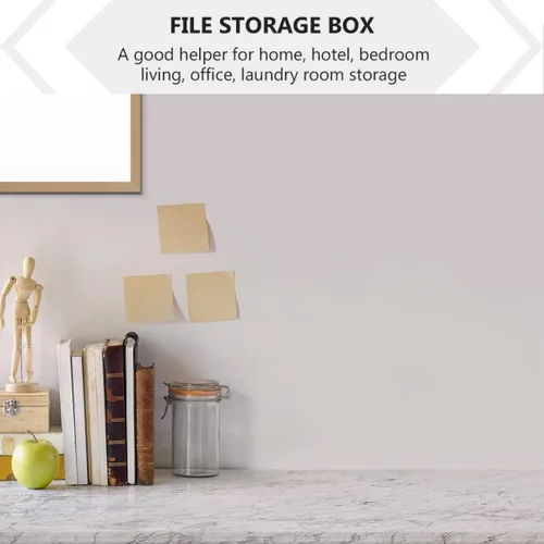 Vista 9 de Cajas de almacenamiento de plástico con asa, canastas plegables para estantes, contenedores de almacenamiento decorativos, impermeables