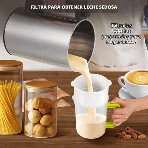Vista 4 de Moongiantgo Máquina automática de leche de soja 7 en 1 con filtro, máquina automática para hacer sopa casera, leche de almendras, leche a base