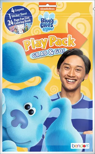 Vista 2 de Blue's Clues and You Play Pack Mini libro para colorear con lápices de colores Bendon 48535