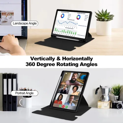 Vista 6 de Funda de tableta para Samsung Galaxy Tab A8 10.5 X200 X205 X207 (versión 2022), ligera funda de cuero con soporte folio de 360 grados compatible