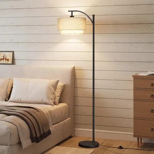 Vista 9 de Lámparas de pie SUNMORY para sala de estar con bombilla LED de 12W, lámpara de pie de arco con 3 temperaturas de color, lámparas de pie modernas