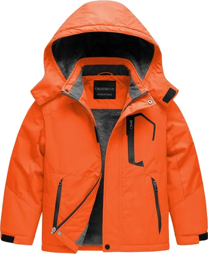 Vista 6 de CREATMO US Chaqueta de esquí impermeable para niño, abrigo de nieve cálido para invierno, resistente al viento, chaqueta de lluvia para snowboard