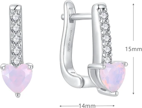 Vista 5 de JO WISDOM Pendientes de aro de plata de ley 925 AAA Cubic Zironia Oval Hoop Pendientes con chapado en oro blanco, joyería para mujer