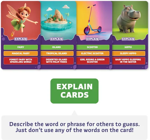 Vista 6 de Clever Fox Play Juego Épico de Charadas para Niños de 6 años en adelante – 200 Tarjetas de Actuar y Explicar con Ilustraciones y Temporizador