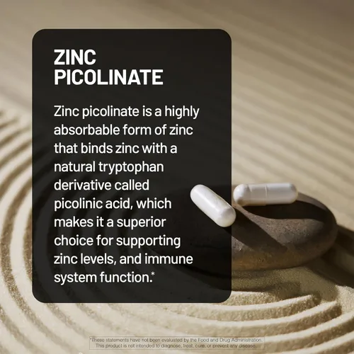 Vista 4 de NatureWise Picolinato de zinc con D3 + K2 - Suplementos de zinc para hombres y mujeres + vitamina D3 K2 - Apoya la salud inmunológica y ósea* - Sin