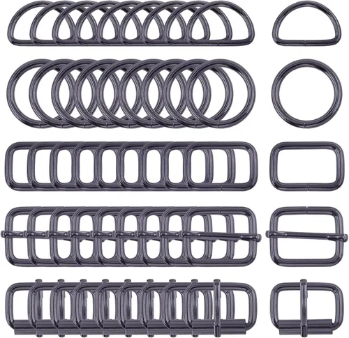 Vista 10 de Swpeet Hebillas de metal de 5 estilos: deslizante ajustable, anillo D, anillo circular