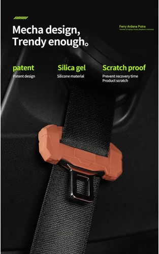 Vista 4 de Funda universal para clips para cinturón de seguridad de automóvil, protector de hebilla de cinturón de seguridad para automóvil, protector