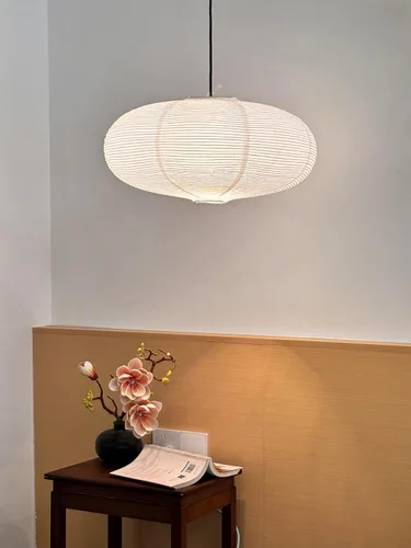 Vista 3 de Pantallas de linterna de papel (19.69 pulgadas), pantalla de papel oblato colgante, linterna china grande blanca, pantalla de iluminación colgante