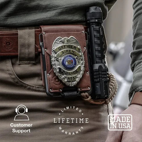 Vista 6 de Dango - Cartera M1 Maverick de aluminio mecanizado CNC, bloqueo RFID, fabricada en Estados Unidos, cartera Rfid, m, Bifold - Whiskey caféGris