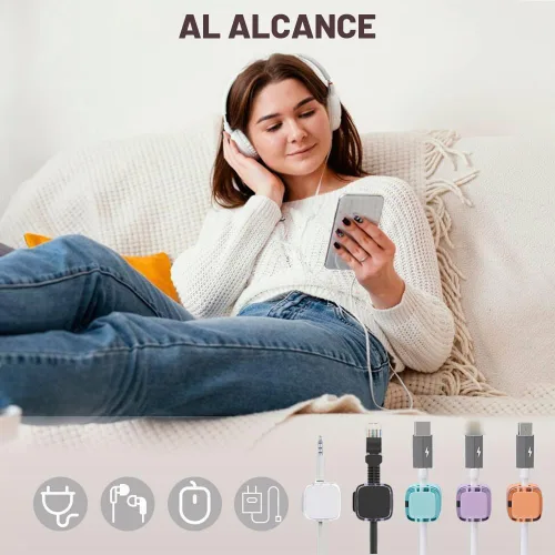 Vista 6 de Paquete de 6 clips magnéticos para organizar cables, nuevo organizador de cables magnéticos 2024, soporte de almacenamiento de cables de carga USB