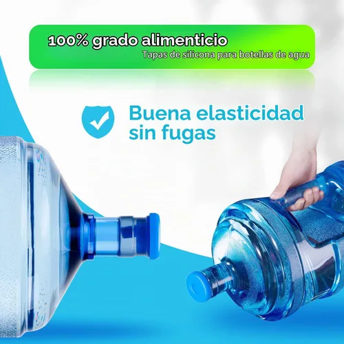 Vista 3 de Jell-Cell Tapa reutilizable para jarra de agua de 5 galones, tapas de botellas de agua para botellas de 2.165 in, tapas de silicona antiderrames