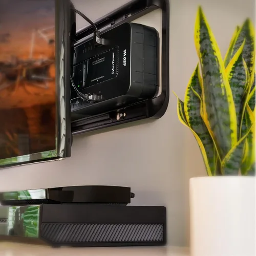 Vista 6 de CyberPower EC450G Sistema UPS ecológico de respaldo y protector de sobretensiones, 450VA/260W, 8 tomas, modo ECO, fuente de alimentación