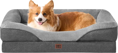 Vista 33 de EHEYCIGA Cama ortopédica para perros medianos, sofá cama de espuma viscoelástica con lados, forro impermeable y funda extraíble lavable, sofá