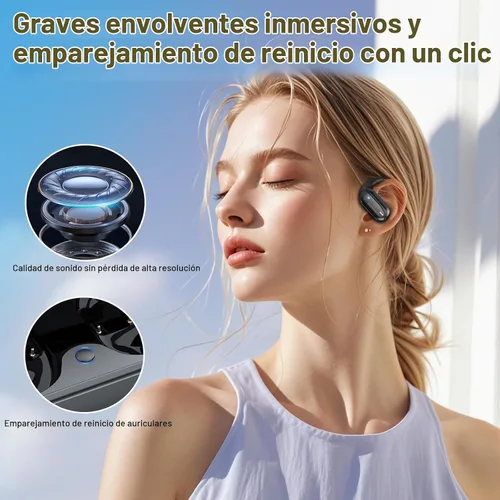 Vista 5 de Auriculares de Traducción AI en Tiempo Real – Auriculares Traductor de 164 Idiomas, Auriculares Bluetooth Inalámbricos 4-en-1 con Audifonos negro