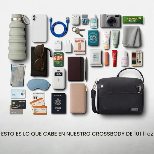 Vista 7 de Travelon - Bolso bandolera Heritage antirrobo, pequeño Negro