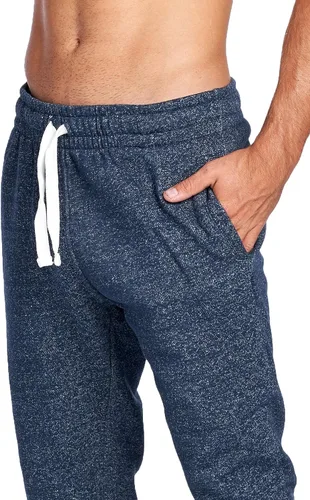 Vista 5 de PROGO USA Pantalones deportivos básicos de forro polar jaspeado para hombre, cintura elástica